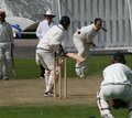 Faruqali Saiyed moves to play the ball from Andrew Hogarth