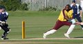 Mandla Mashimbyi plays the ball behind the wicket