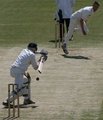 Michael Stevens shoulders arms to a delivery from Jono Gates