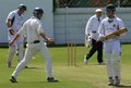 Oliver Killiner takes the catch to dismiss Darren Moore 