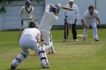 Donovan Du Plessis gets an edge of Adam Cowperthwaite and Tom Barnfield takes the catch