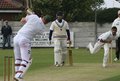 Adam Hornby swings the ball to the leg side from Zafir Patel