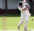 Matthew Frith plays the ball back down the wicket