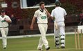 Liam Livingstone leaves the field after being bowled by Matthew Frith