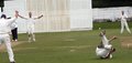 Andrew Makinson taking the catch to dismiss Daryl Wearing