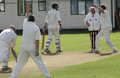Graham Lee appeals for LBW against Peter Cummings - Not Out