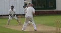 Tom Reece sky's the ball and Gareth Pedder catches it
