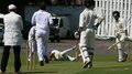 Steven Croft survives a missed chance in the slips