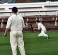 Nathan Armstrong takes a brilliant catch to dismiss Chesney Hughes